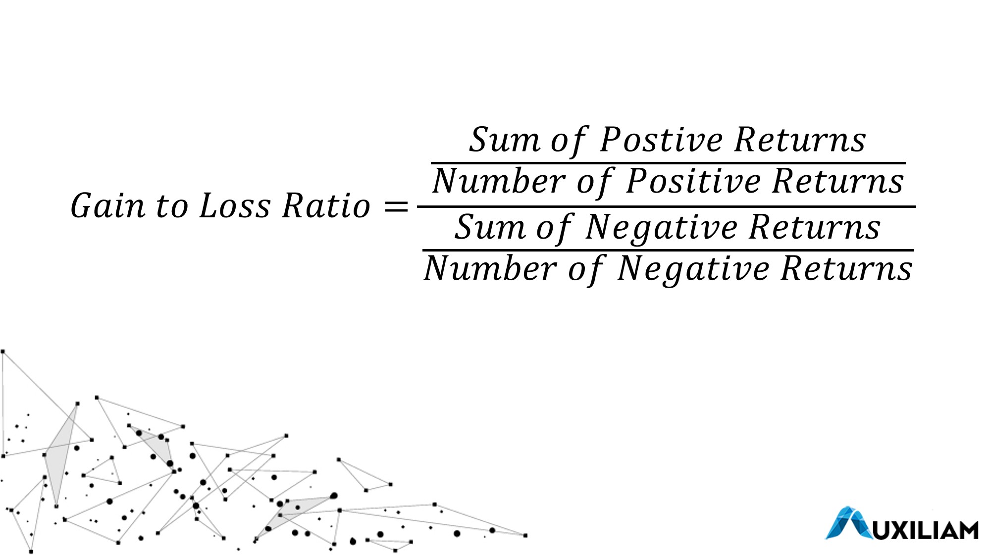 Formula for calculating gain versus loss ratio