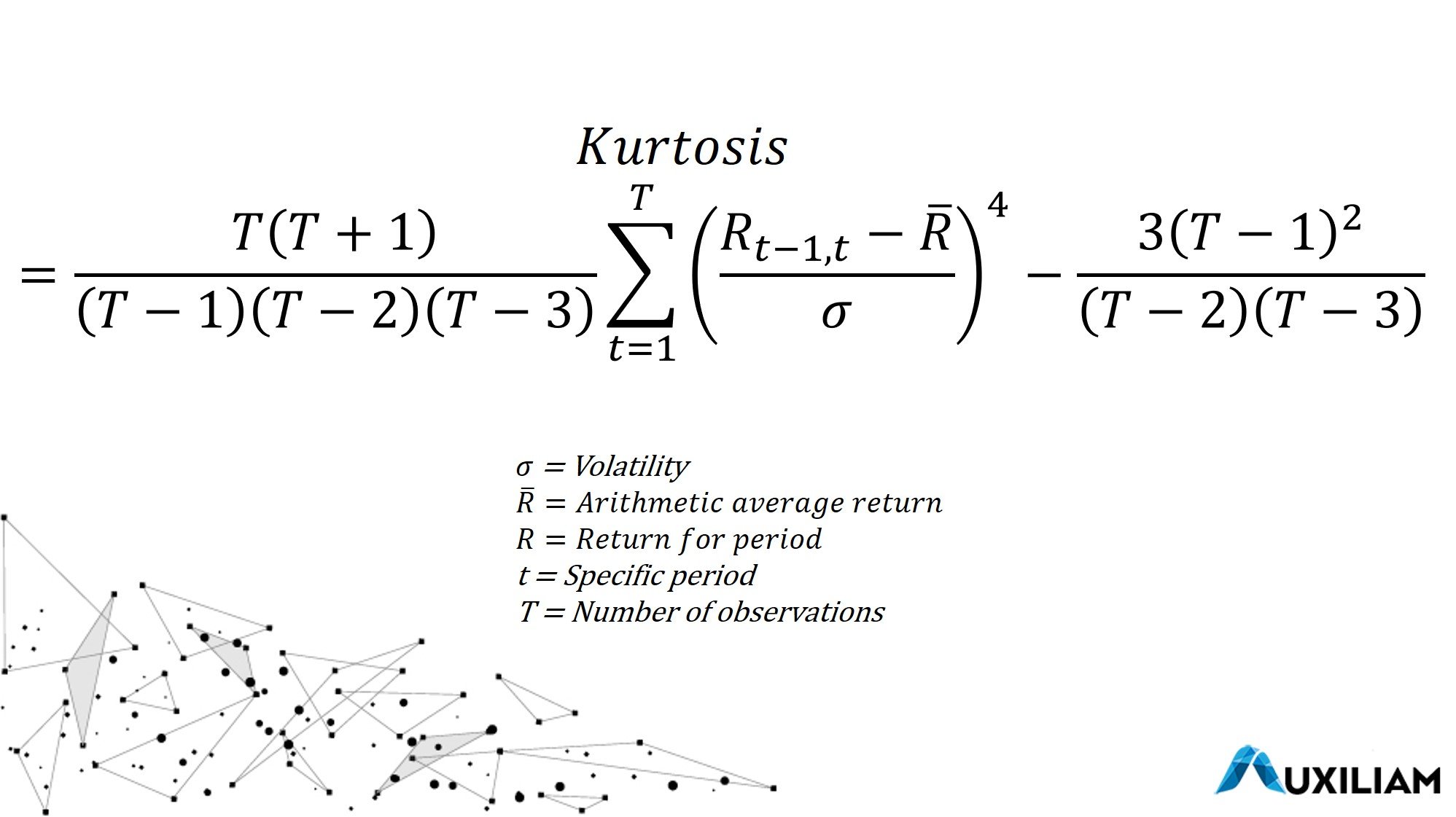 Formula for calculating Kurtosis