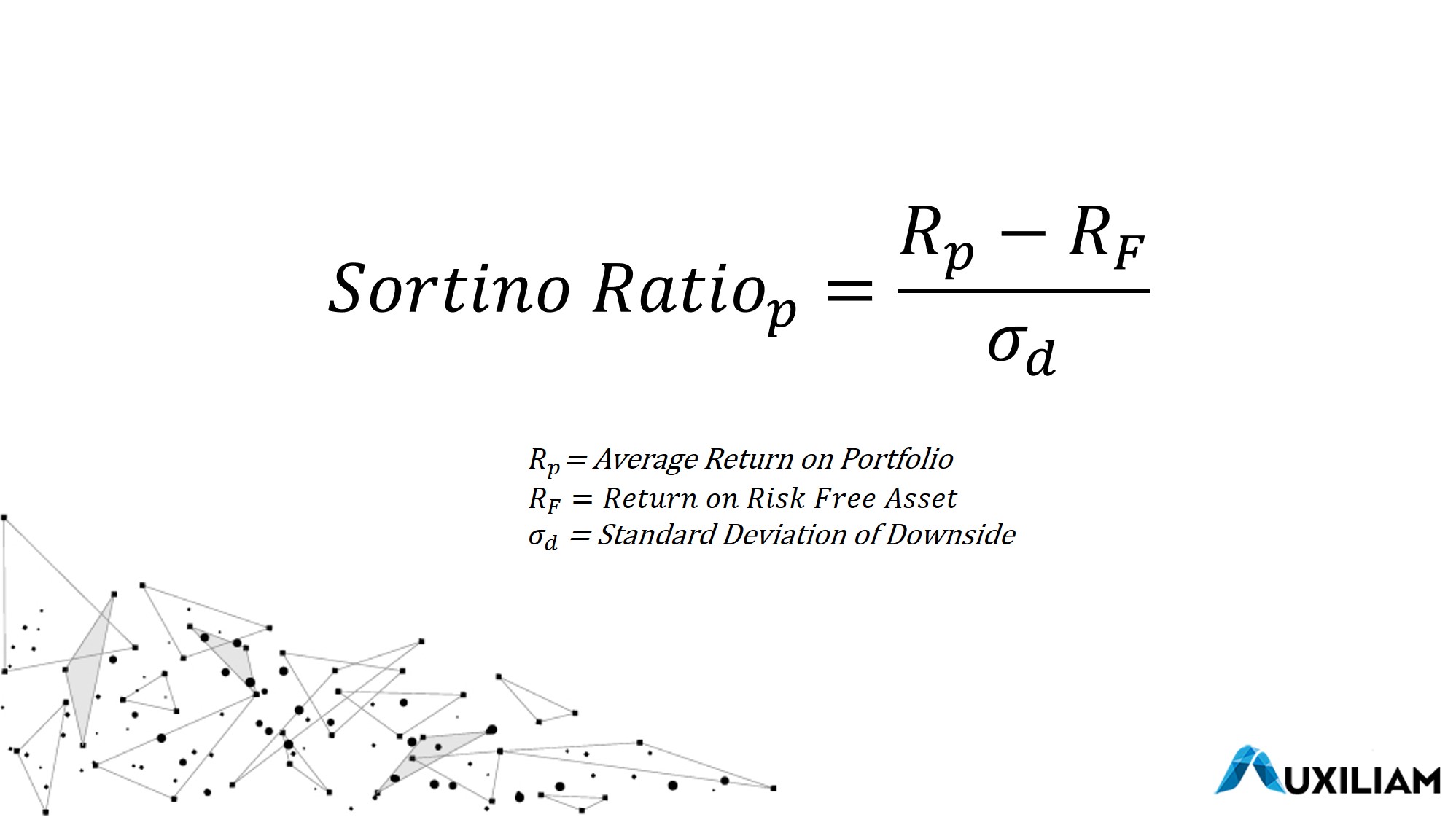 Formula for calculating the Sortino Ratio